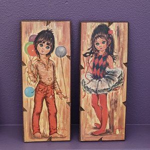 F. Idylle 60's vintage big eye kitsch art